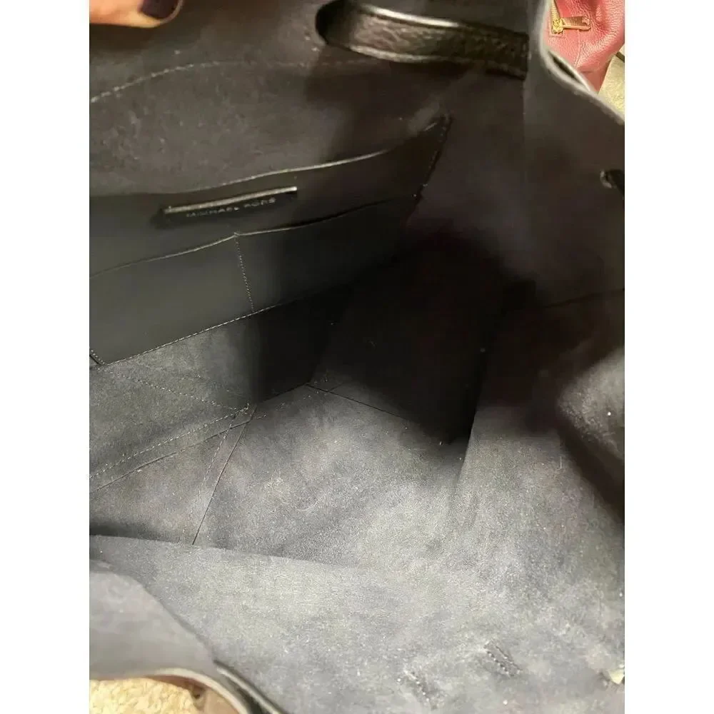 Michael Kors Black Pebbled Leather & Suede Backpack